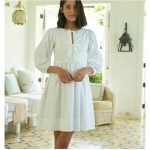 Lake Pajama Poplin Triple Tie Dress XXS NWOT